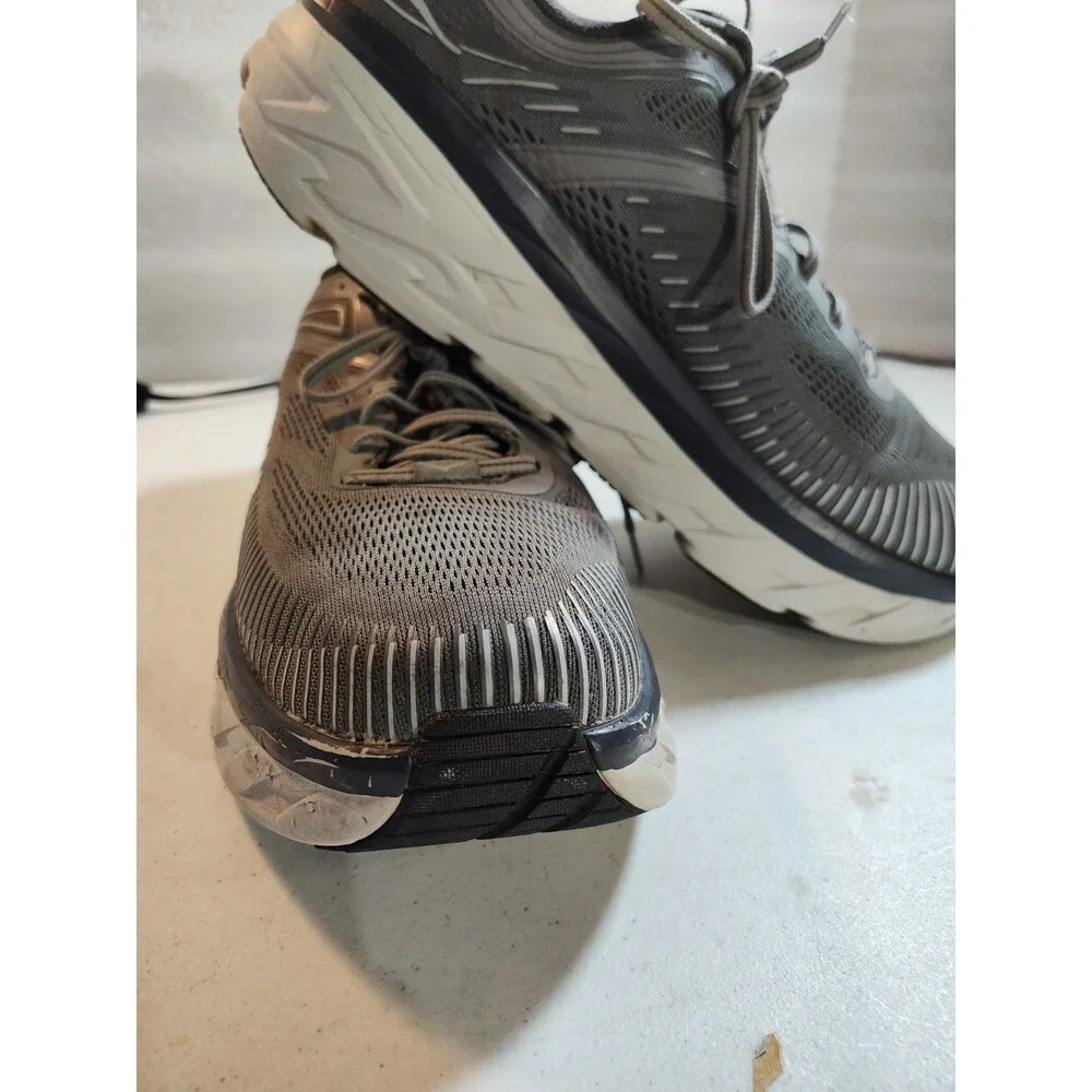 Hoka One One Bondi 7 Men’s Size 14 2E Running Shoes Sneakers Gray Low Top (876)